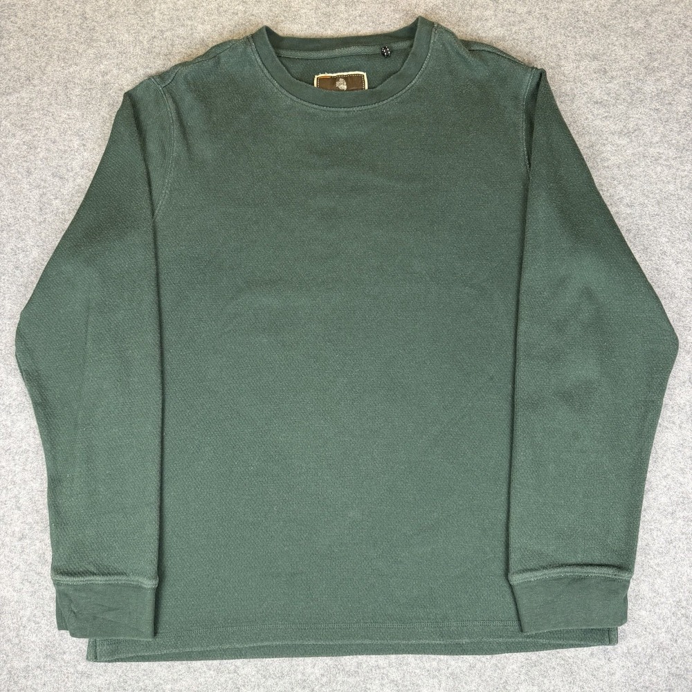 Legendary Outfitters Men's L Waffle Knit Crewneck Sweatshirt Green Pullover
